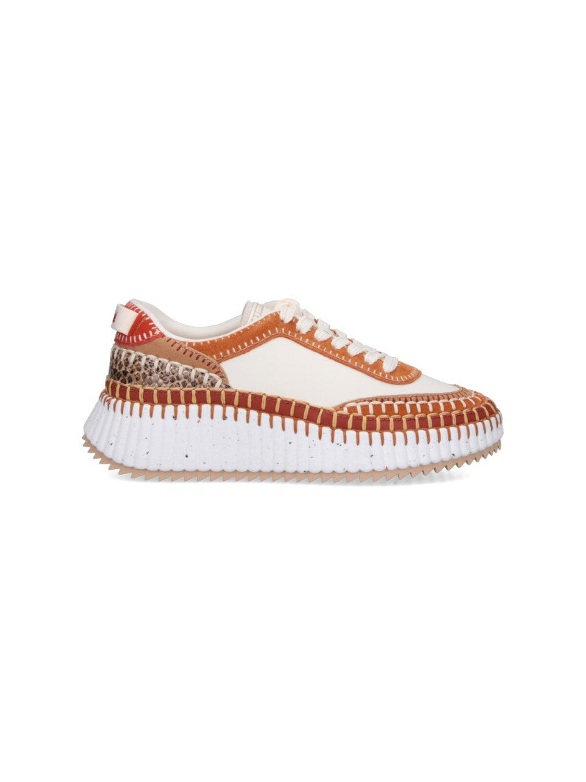 Chloé “Nama” Sneakers – Brown & White