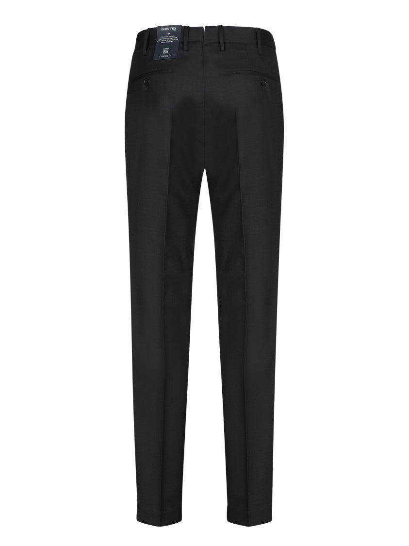 Incotex Tailored Blue Trousers With Adjustable Waistband