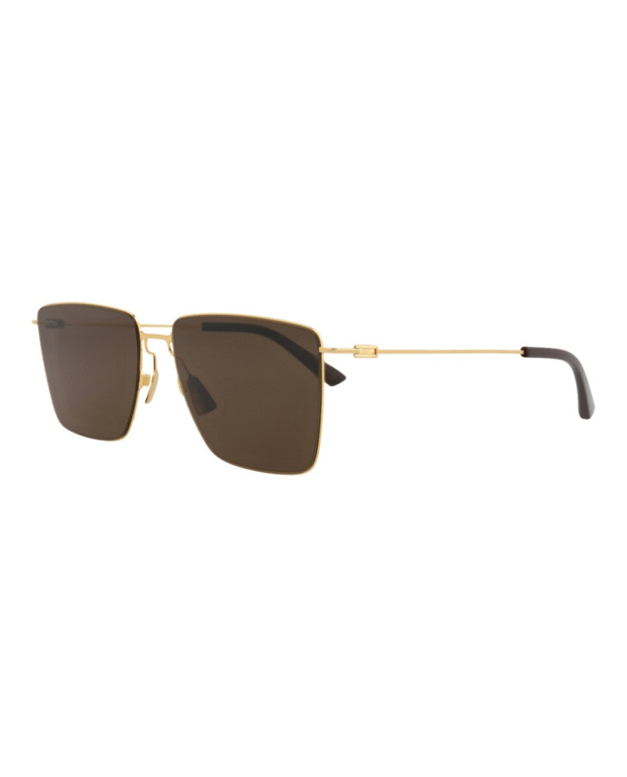 Bottega Veneta Square-Frame Metal Sunglasses