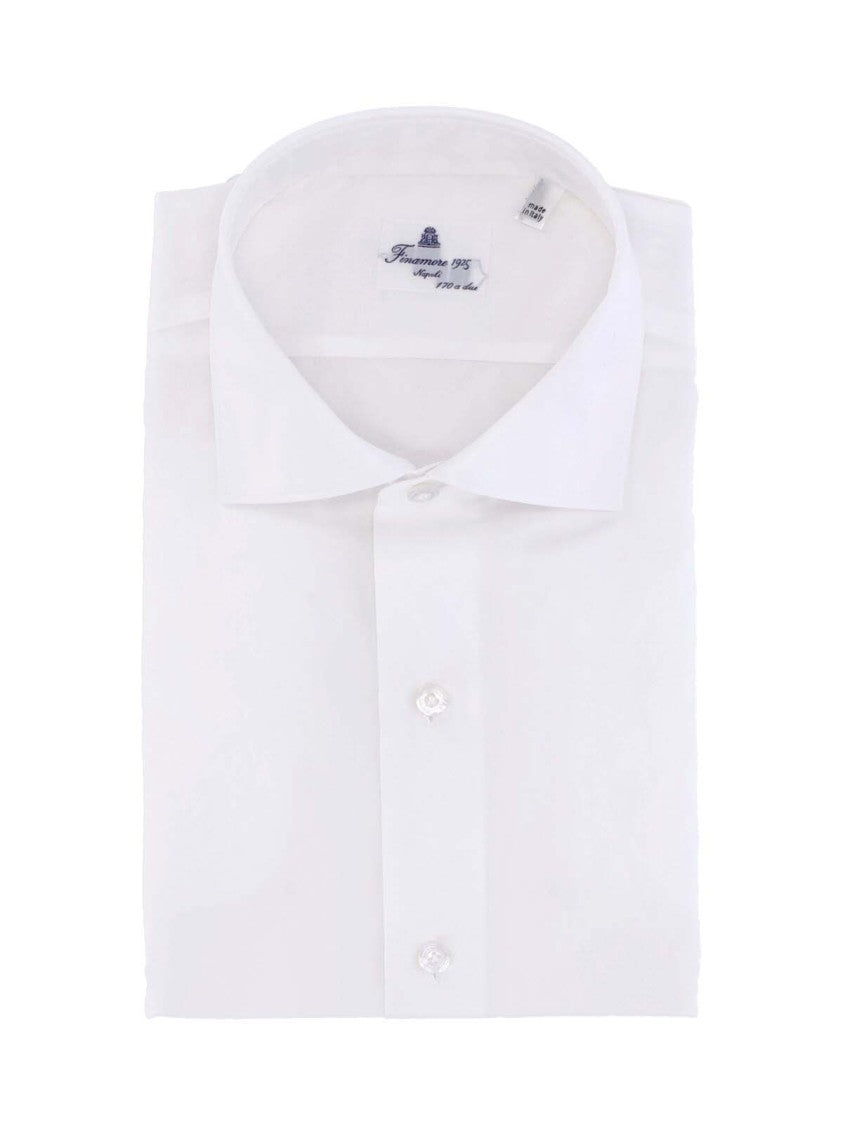 Finamore White Classic Collar Cotton Shirt