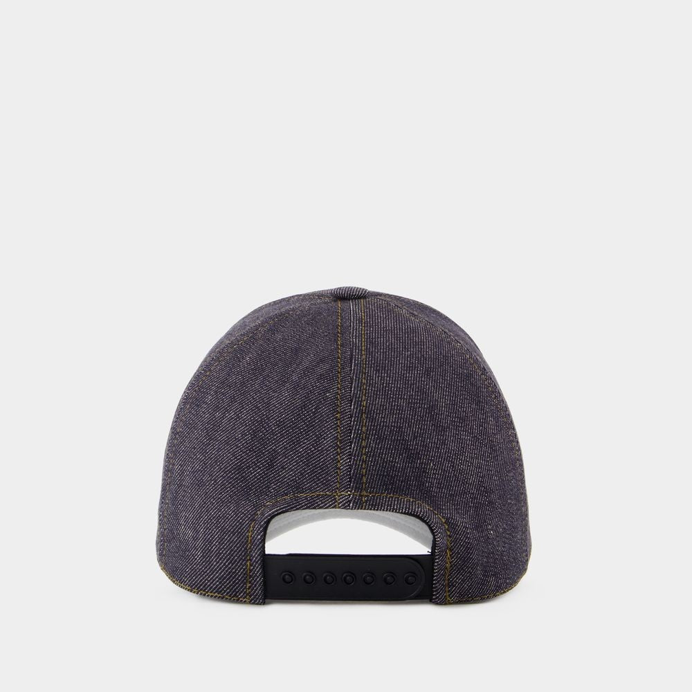 Courrèges Signature Denim Cap - Cotton - Grey
