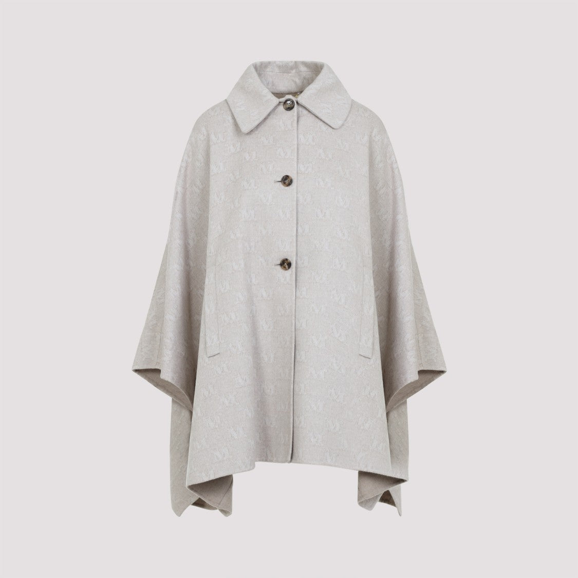 Max Mara Monogram Patterned Jago Logo Long Cape