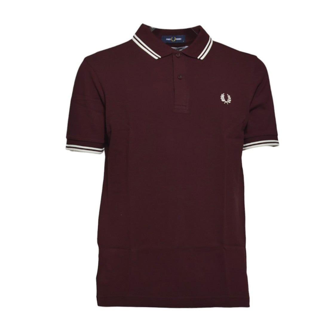 Comme Des Garçons Bordeaux Striped Cotton Knit Polo Shirt