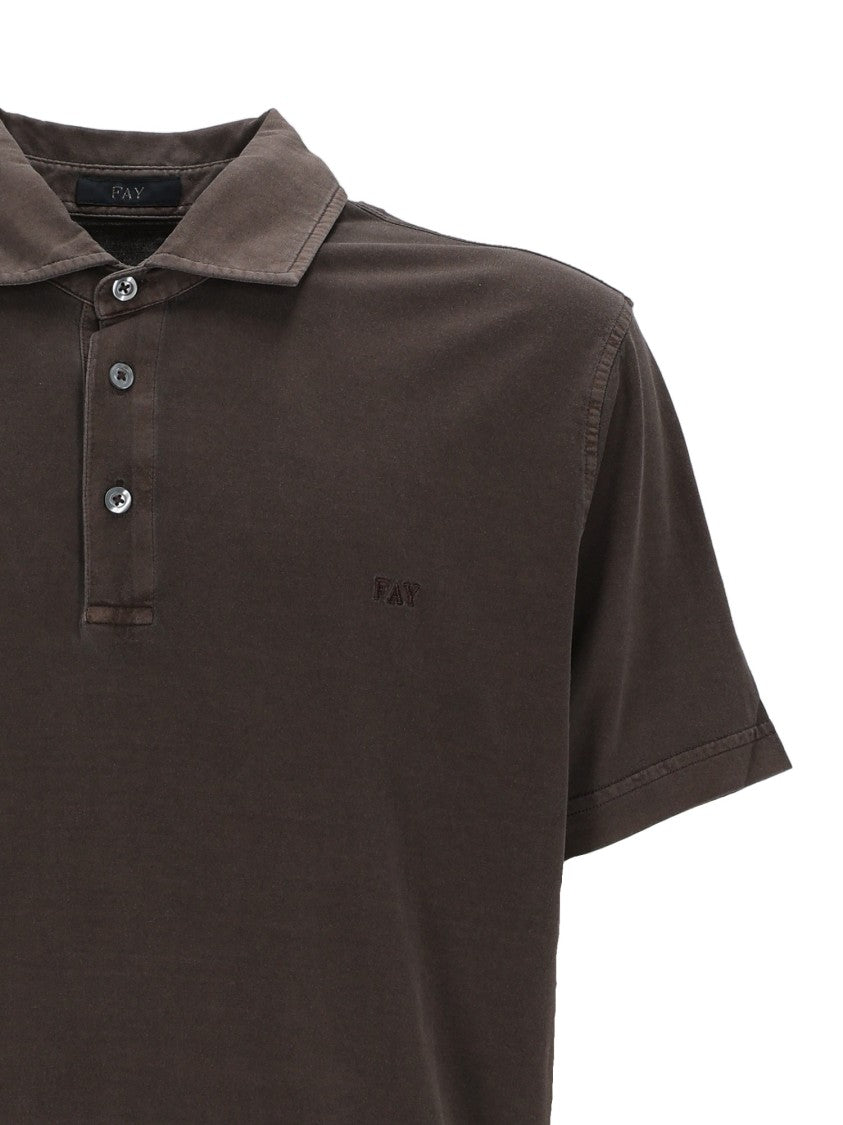 Fay Jersey Frosted Embroidery Cotton Polo Shirt