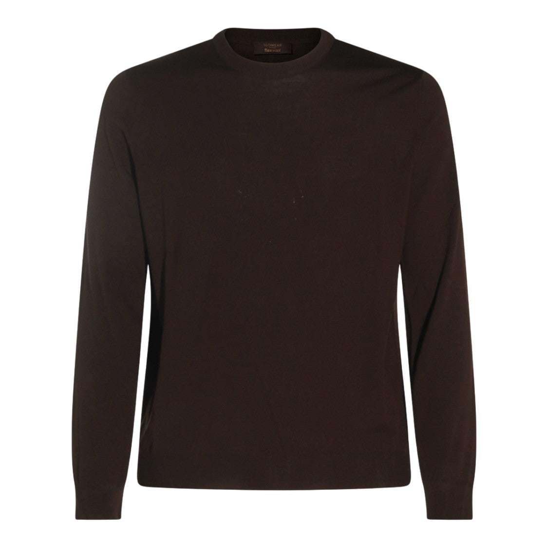 Zanone Brown Fine-Knit Sweater With Classic Crew Neckline