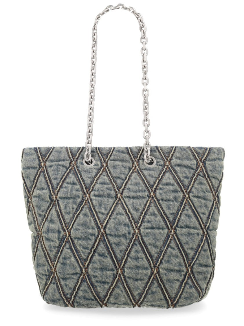 Diesel Black Charm-D Quilted Diamond Cotton Tote Bag