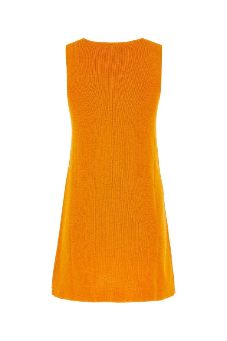 Jil Sander Orange Cotton Blend Dress