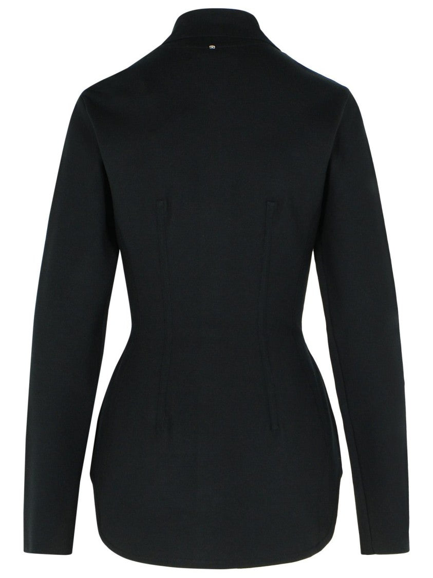 Sportmax Baffo' Black Viscose Knit Shirt