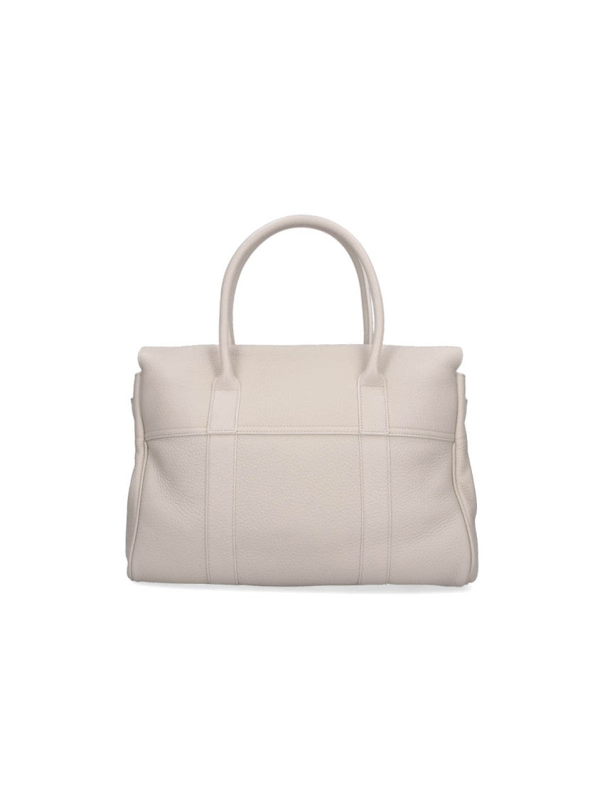 Mulberry Pebbled Leather Handbag With Twist-Lock Closure