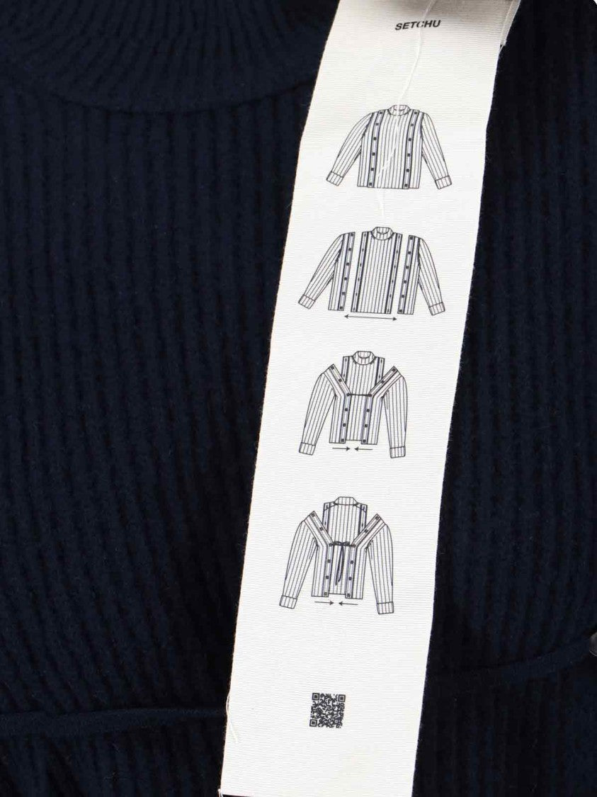 Setchu Ribbed Wool And Cashmere Sweater – Navy