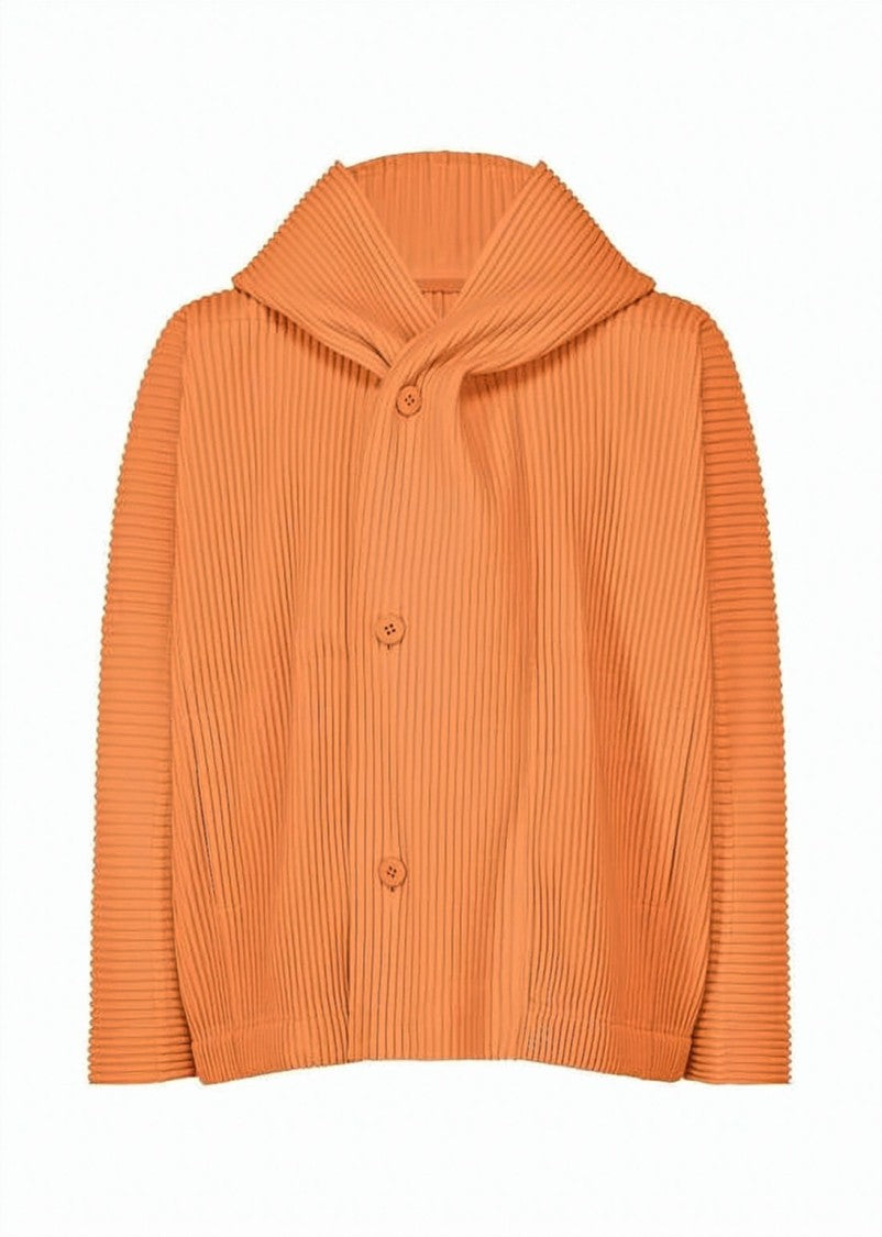 Homme Plissé Issey Miyake Pleated Textured Jacket With Architectural Silhouette