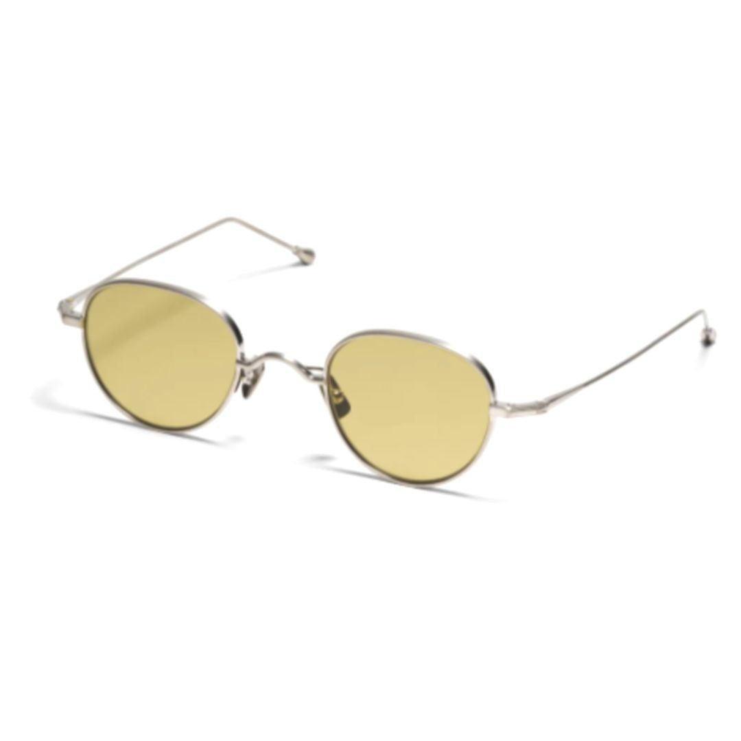 Peter And May Guru Rounded Titanium Sunglasses With Subtle Silver Finish