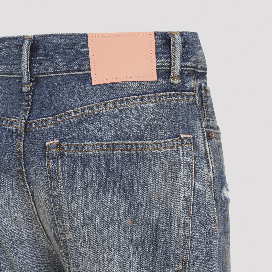 Acne Studios High-Waisted Flared Jeans With Faded Blue Wash And Distressing