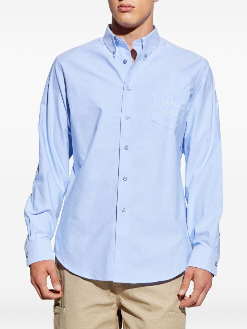 Givenchy Button-Down Shirt With Pointed Collar And Embroidered Detail