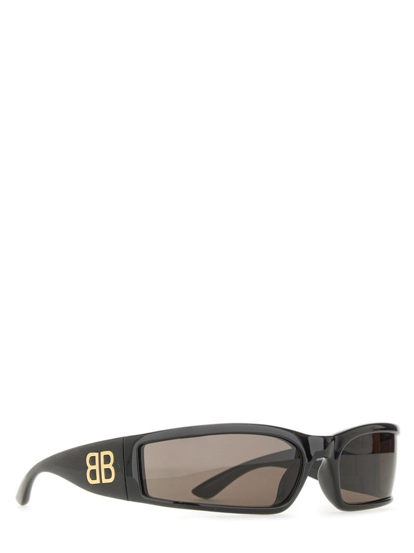 Balenciaga Sunset Rectangle Glossy Black Sunglasses