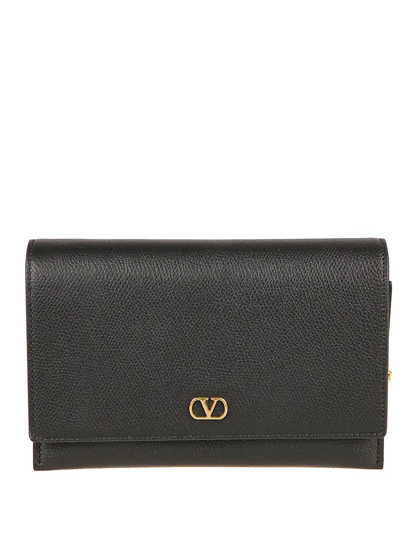 Valentino Garavani Grained Leather Signature V-Logo Card Case