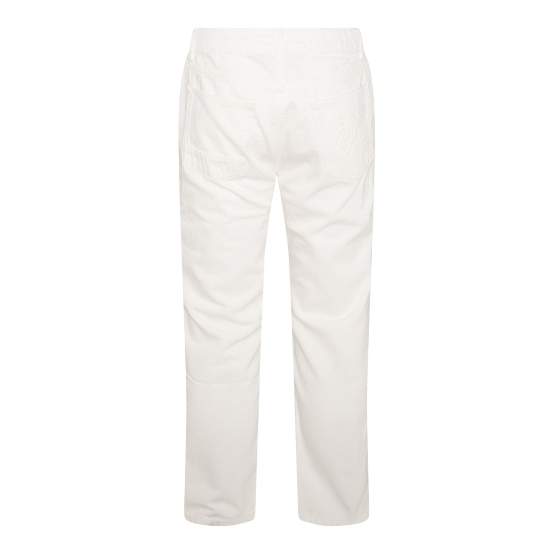 Palm Angels White Cotton Straight-Leg Jeans With Classic Five-Pocket Design