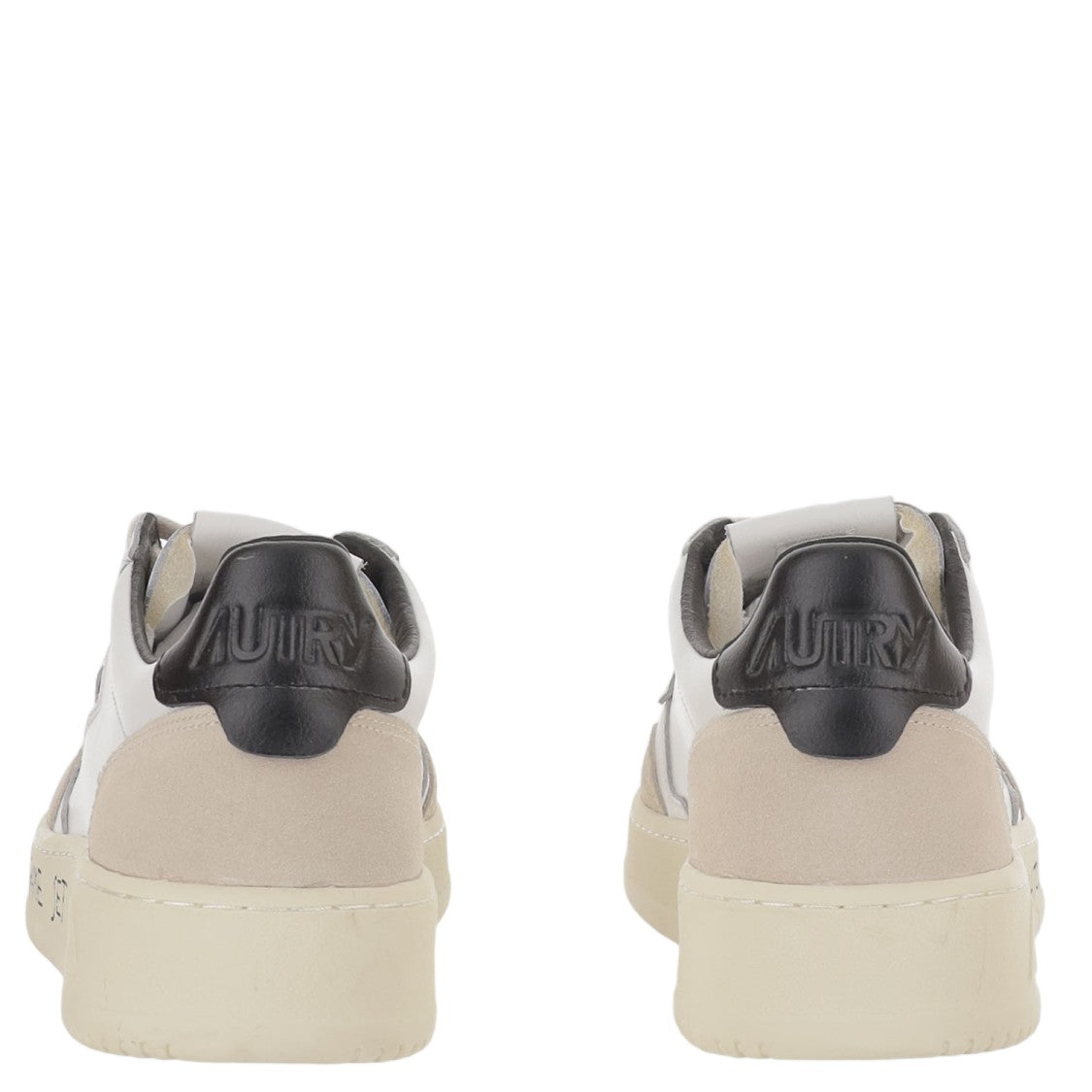 Autry Round Toe Leather Sneakers With Suede Inserts And Graffiti Accents
