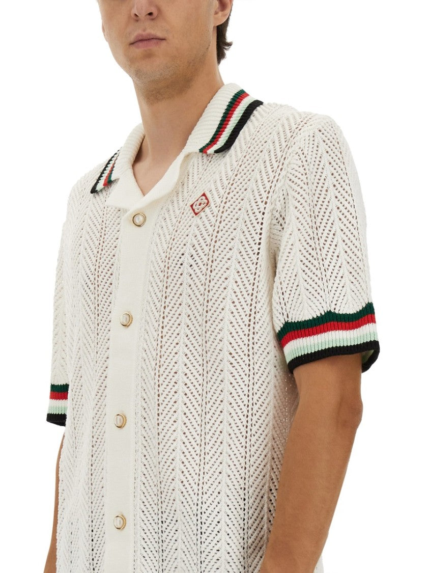 Casablanca "Ondulee Mountains" Crochet Shirt