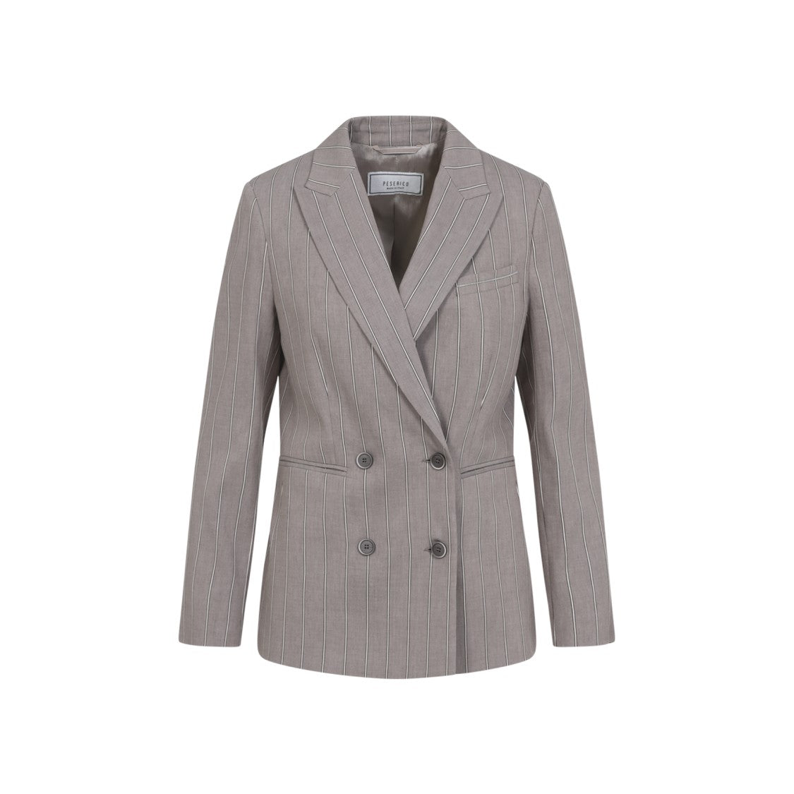Peserico Double-Breasted Tailored Jacket With Pinstripes