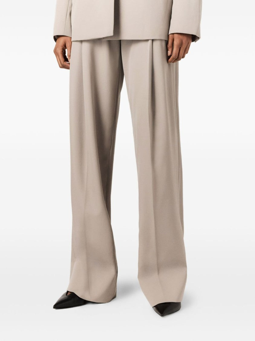 Stella Mccartney High-Waisted Wide-Leg Front Pleats Trousers