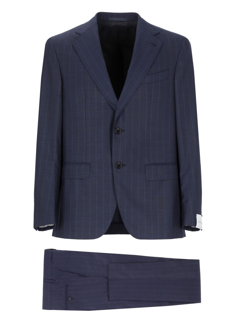 Caruso Blue Wool Suit
