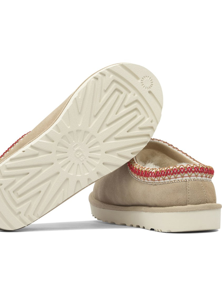 Ugg Beige Suede Loafers With Plush Lining And Textured Outsole