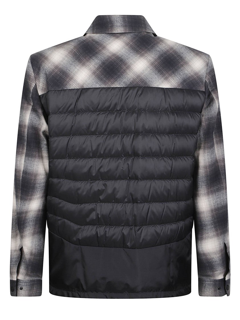 Moncler Cornisello Plaid Quilted-Back Cotton Shirt Jacket