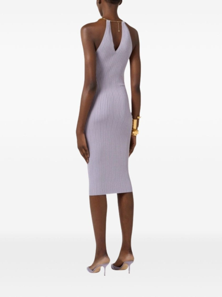 Elisabetta Franchi Fitted Midi Dress With Halter Neckline