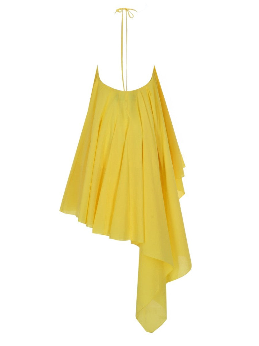 Jacquemus Neutral Mini Triangle Halter Neckline Dress