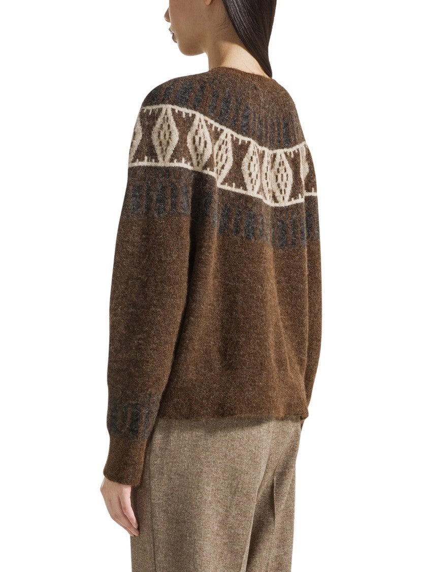 Seventy Venezia Jacquard Patterned Alpaca-Blend Crewneck Sweater