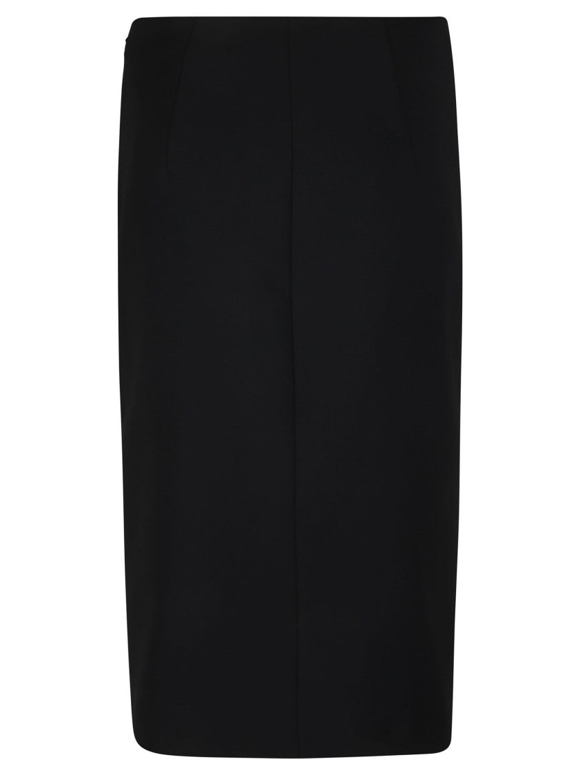 Elisabetta Franchi Straight Gold Buckle Polyester Pencil Skirt