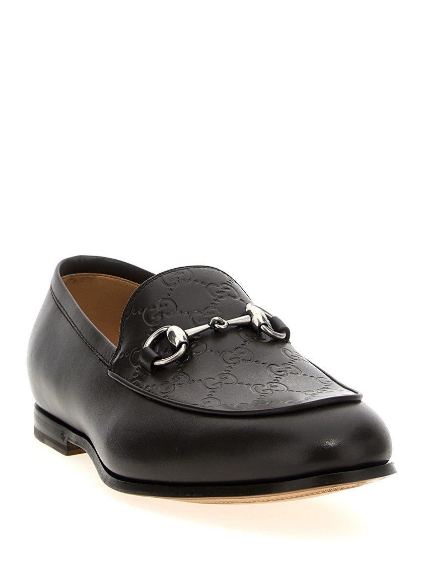Gucci Morsetto Leather Loafers With Gg Monogram