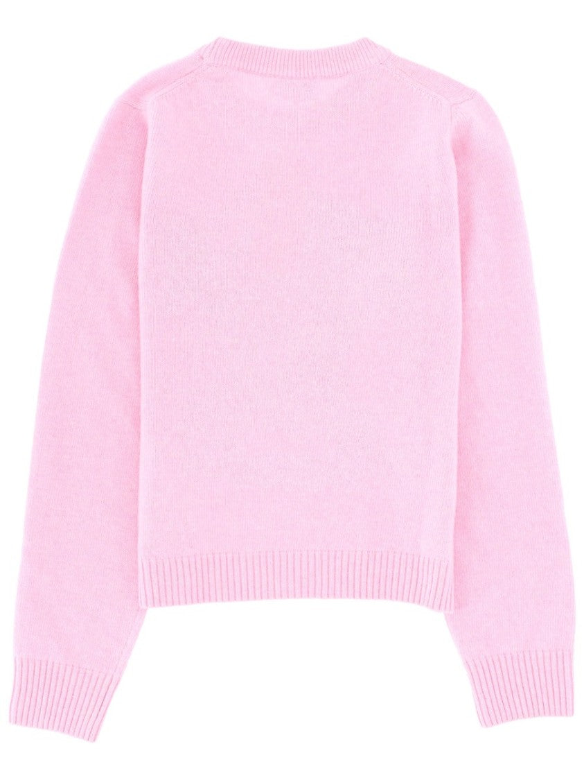 Ganni Neutral Tiger Playful Graphic Wool Sweater