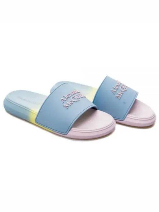 Alexander Mcqueen Pastel Gradient Slip-On Mules With Embossed Branding