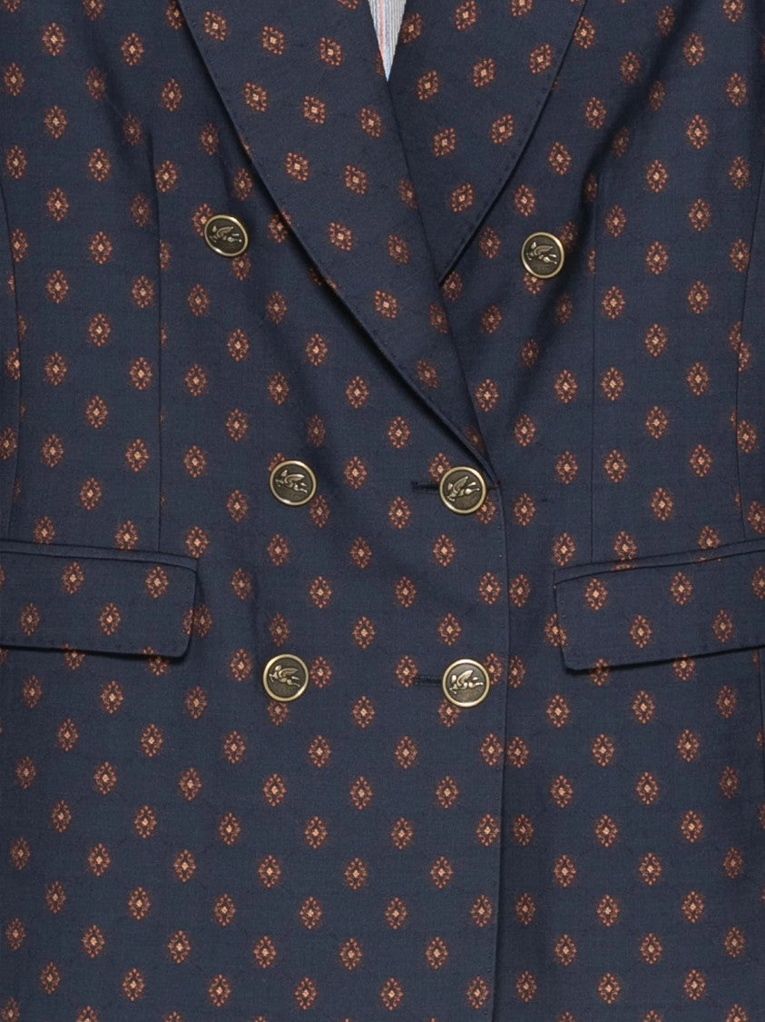 Etro Double-Breasted Navy Jacket