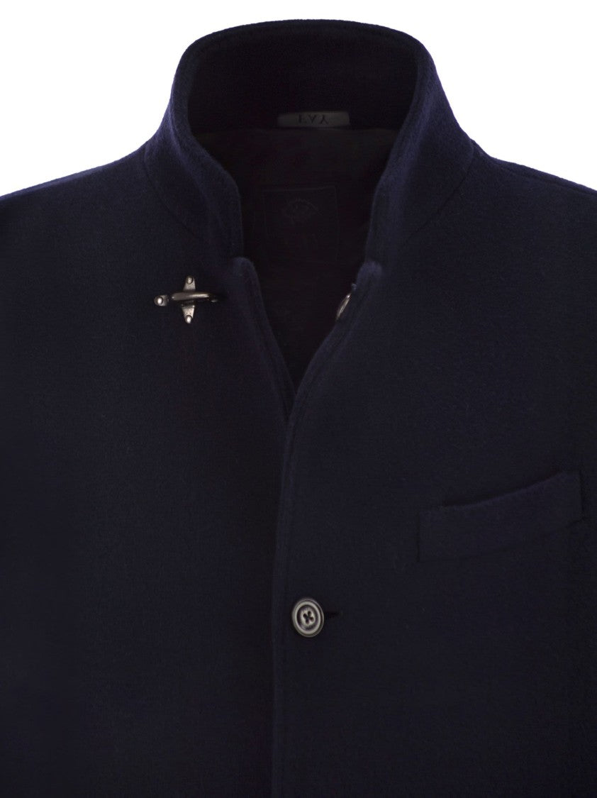 Fay Herringbone Wool Blend Coat