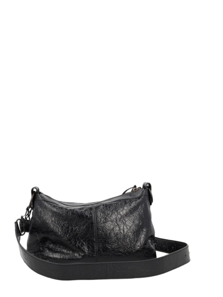 Balenciaga Small Black Leather Shoulder Bag With Decorative Tassels