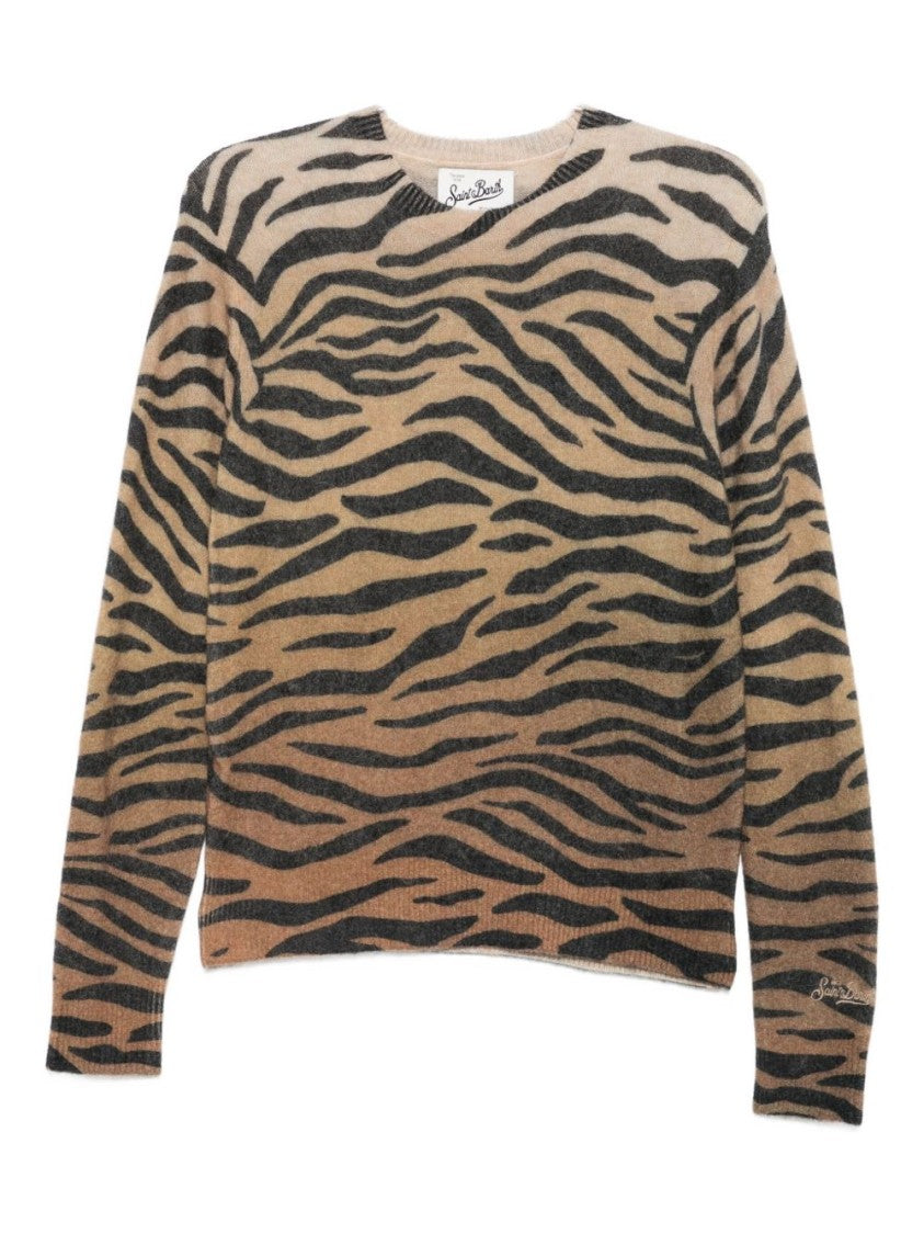 Mc2 Saint Barth Multicolour Animal Print Knit Sweater