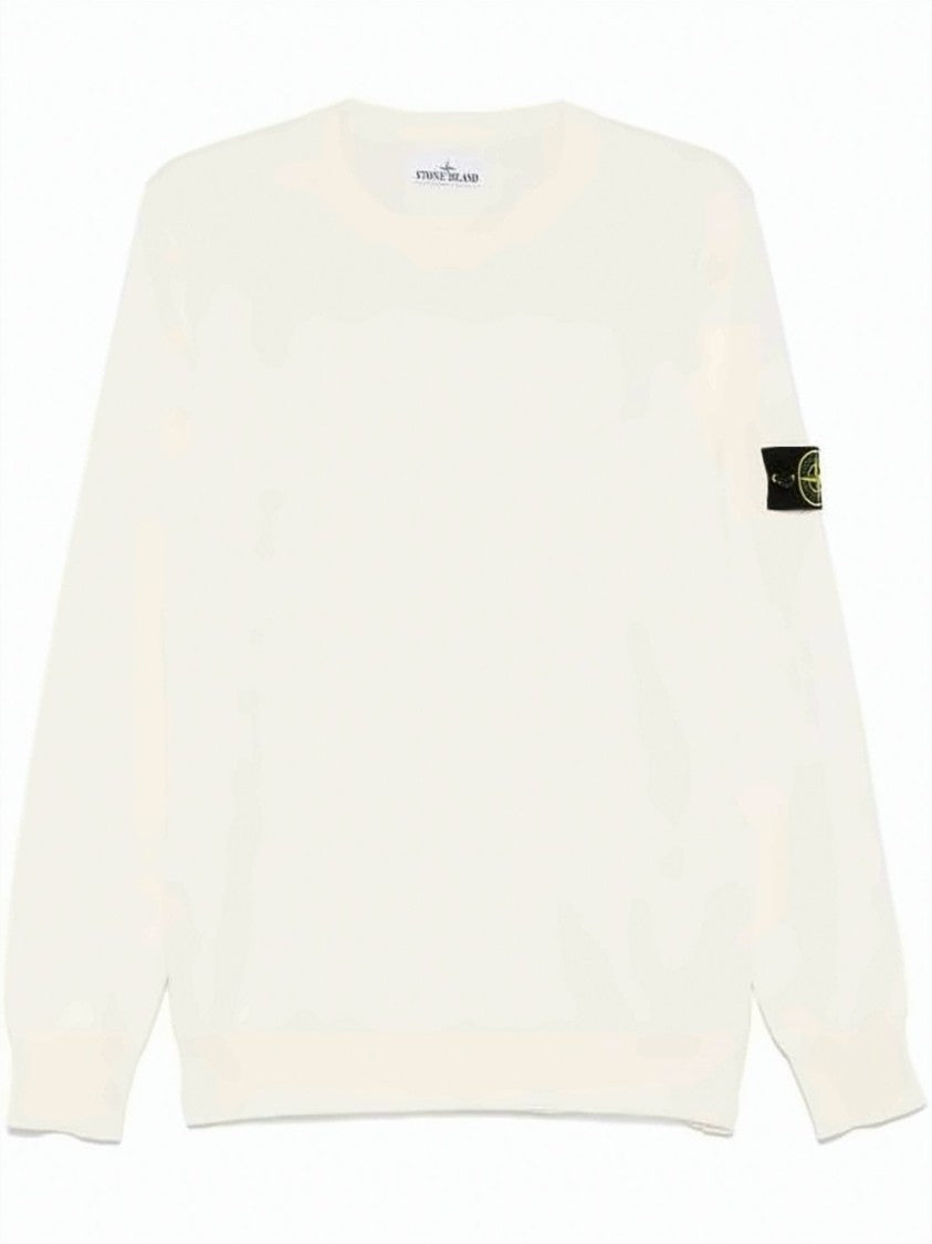 Stone Island Crewneck Knit Sweater With Distinctive Sleeve Patch