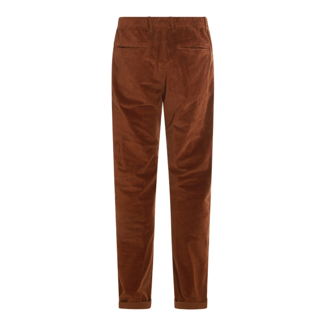Pt Torino Straight-Leg Brown Corduroy Trousers With Classic Fit