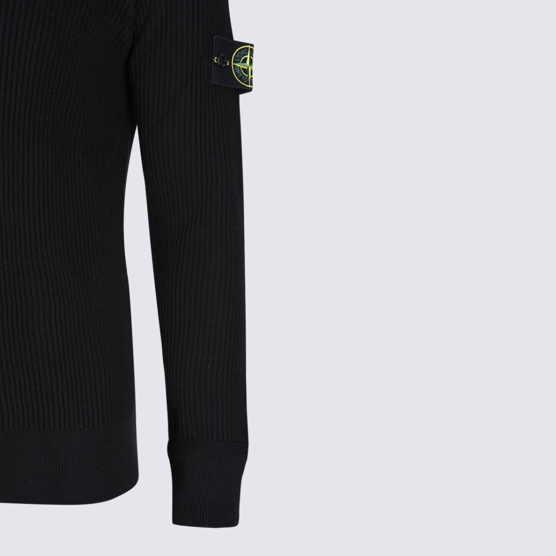 Stone Island Ribbed Knit Sweater With Classic Crew Neckline And Branded Patch