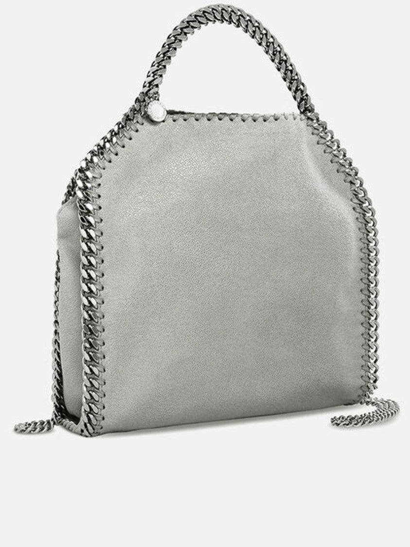 Stella Mccartney Rectangular Silver-Tone Bag With Chain Trim