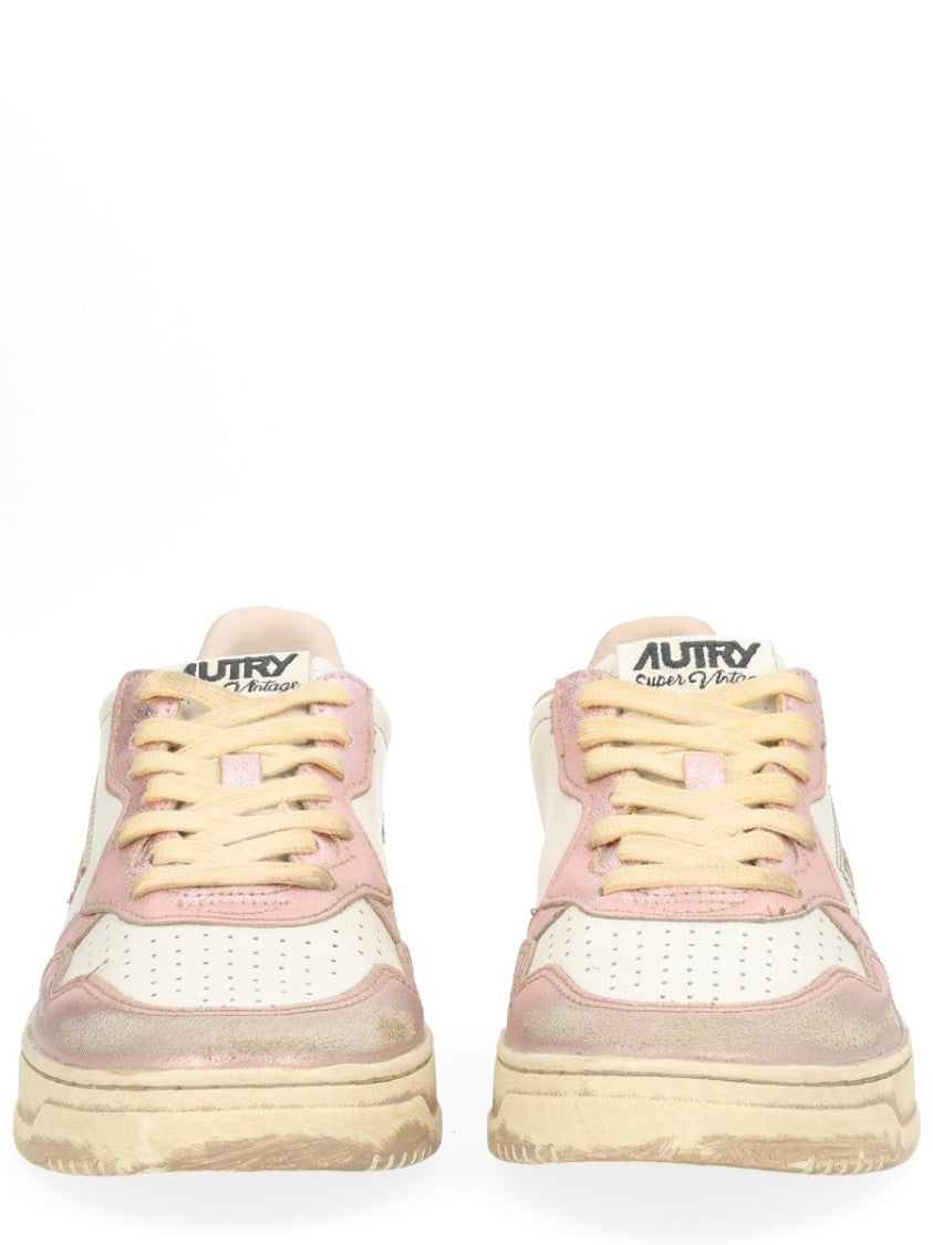 Autry Pastel Pink Super Vintage Cow Leather Sneakers