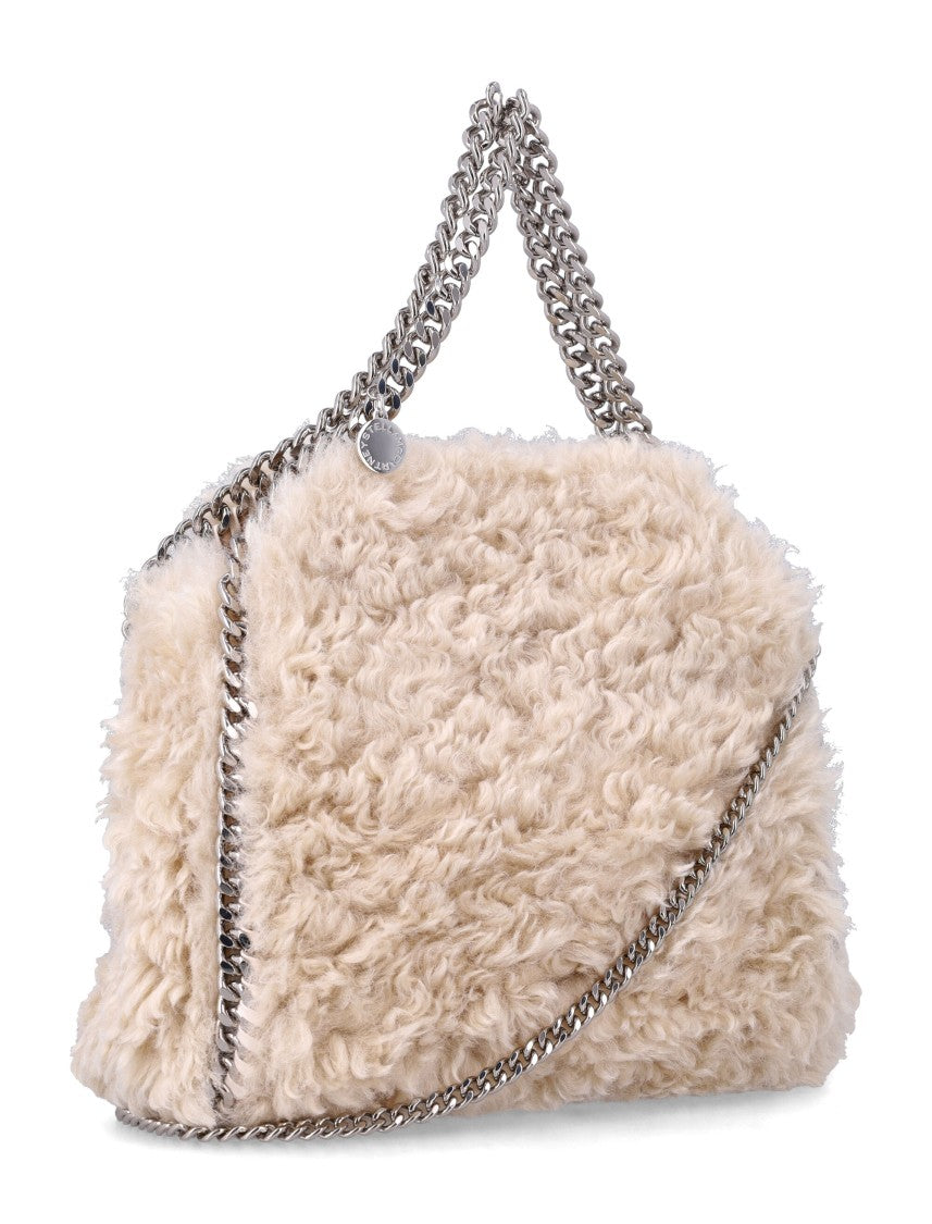 Stella Mccartney Falabella Mini Vegan Shearling Chain Trim Tote Bag