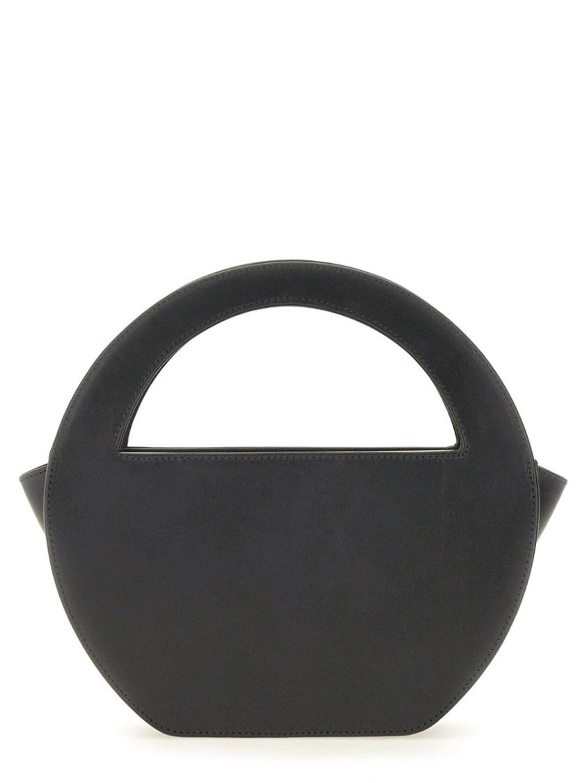 Sofia Black Oval Minimalist Leather Shoulder Bag