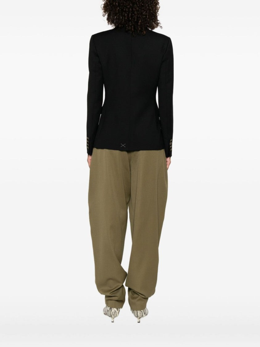 Dondup Tailored Double-Breasted Nero Jacket With Sharp Lapels