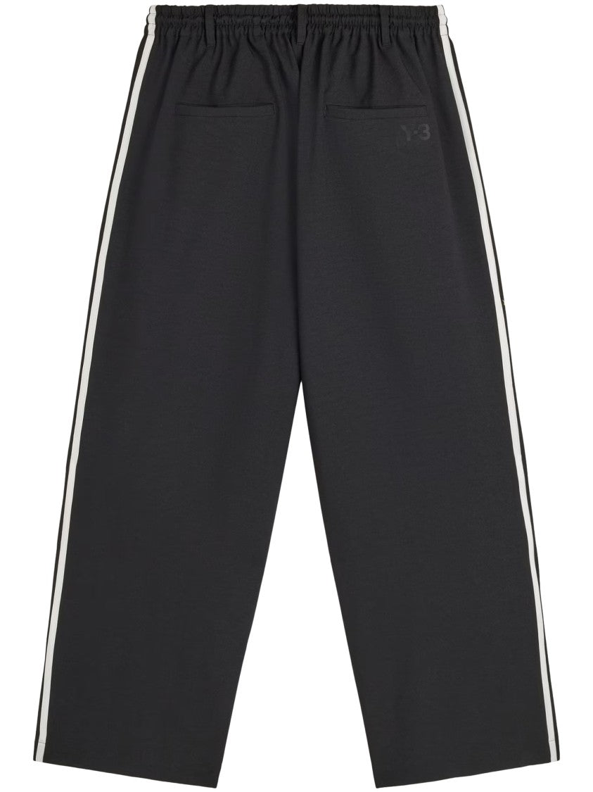 Y-3 Wide-Leg Trousers With Triple Stripe Detail