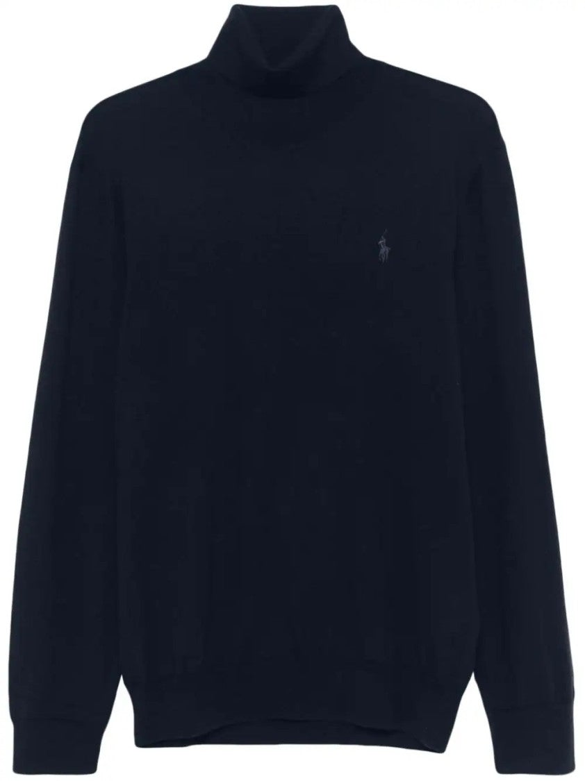 Polo Ralph Lauren Turtleneck Black Wool Long Sleeve Pullover
