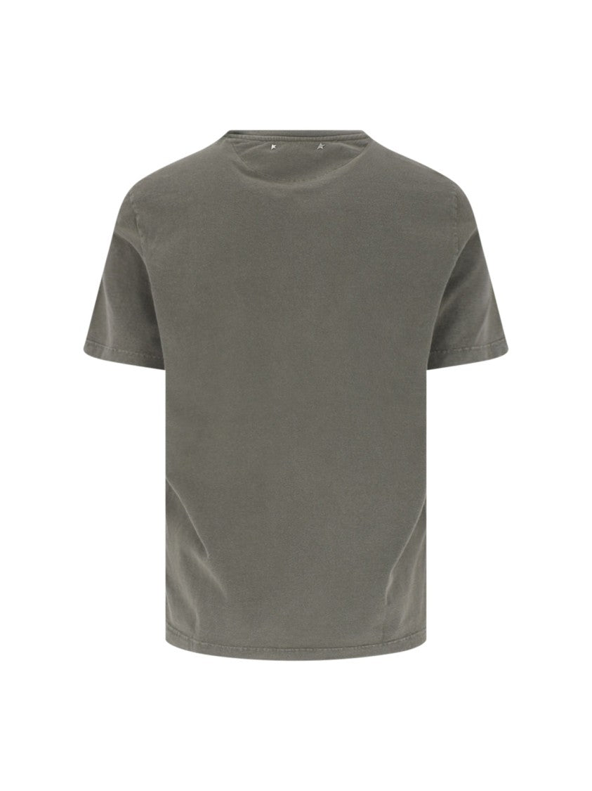 Golden Goose T-Shirt, In Green Cotton, Crew Neck